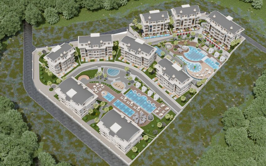 Wonderful residential complex project in Alanya, Türkler