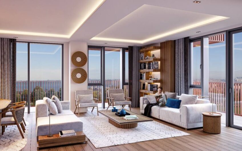 Modern apartments in a complex with an admirable design in Istanbul Halkali