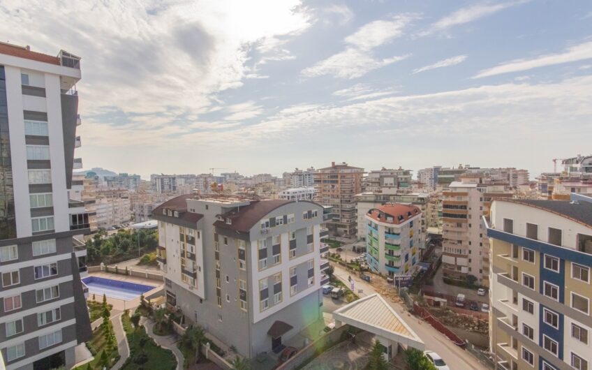 1+1 furnished apartment for sale in a luxury building in Mahmutlar