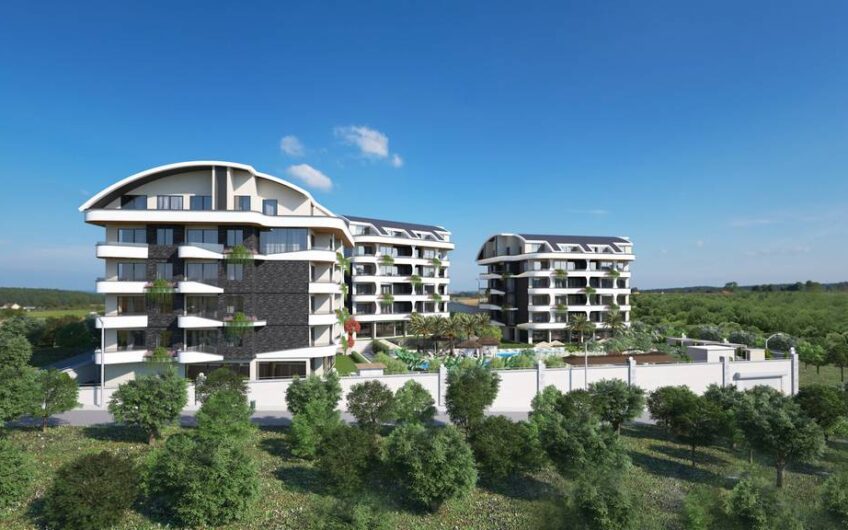 New modern residential complex project suitable for residence permit in Oba Alanya