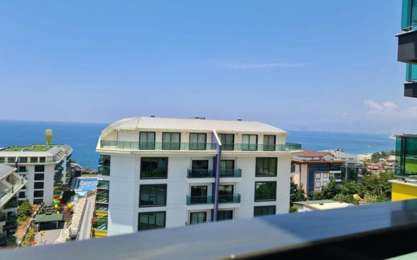 1+1 sea view and fully furnished apartment for sale in Kargicak