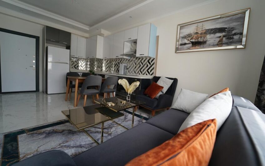 1+1 furnished apartment for sale in Alanya, Cleopatra area