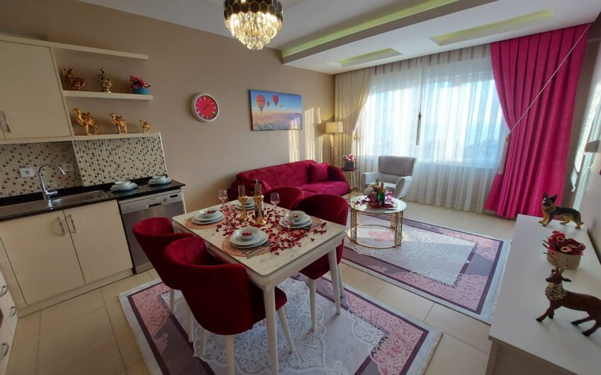 3 room fully furnished apartment with sea view in Mahmutlar