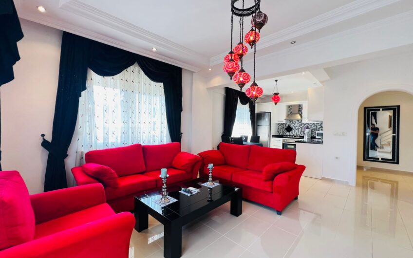 FULLY FURNISHED 2+1 DUPLEX APARTMENT FOR SALE IN ALANYA CENTER