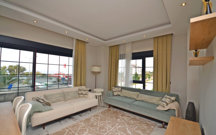 3 room luxury furnished apartment with sea view in Kestel