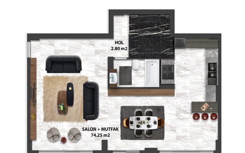 Triplexvilla i Alanya, Turkiet Lämplig för turkiskt medborgarskap