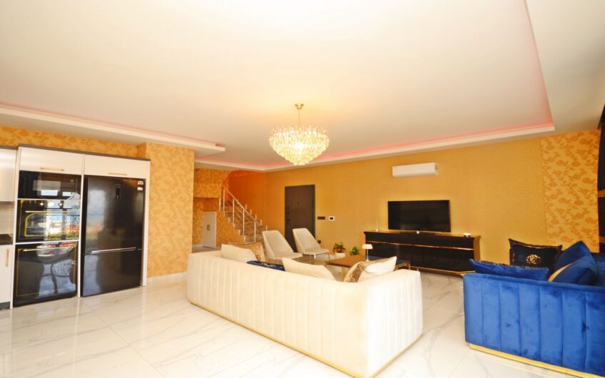 LUXURY 4 ROOM DUPLEX, 300 METERS FROM THE SEA IN KARGICAK, ALANYA