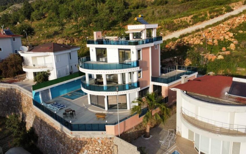5+1 Triplex Villa for Sale in Alanya Kestel | Sea View